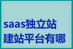 saas独立站建站平台有哪些