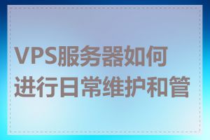 VPS服务器如何进行日常维护和管理