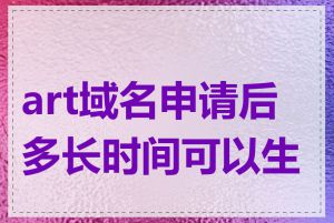 art域名申请后多长时间可以生效