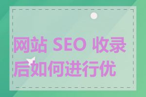 网站 SEO 收录后如何进行优化