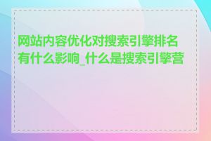 网站内容优化对搜索引擎排名有什么影响_什么是搜索引擎营销