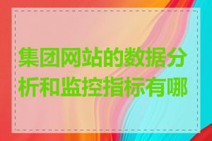 集团网站的数据分析和监控指标有哪些