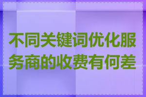 不同关键词优化服务商的收费有何差异