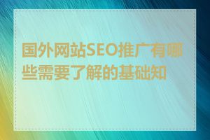 国外网站SEO推广有哪些需要了解的基础知识