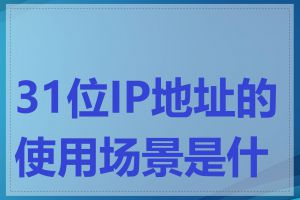 31位IP地址的使用场景是什么