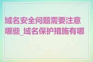 域名安全问题需要注意哪些_域名保护措施有哪些