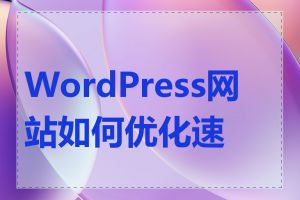 WordPress网站如何优化速度