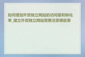 如何增加外贸独立网站的访问量和转化率_建立外贸独立网站需要注意哪些事项