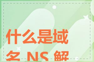 什么是域名 NS 解析