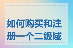 如何购买和注册一个二级域名