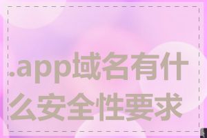 .app域名有什么安全性要求吗