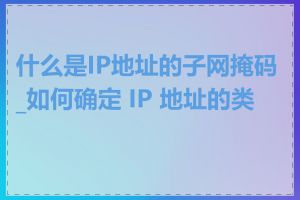 什么是IP地址的子网掩码_如何确定 IP 地址的类别