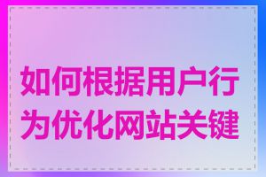 如何根据用户行为优化网站关键词