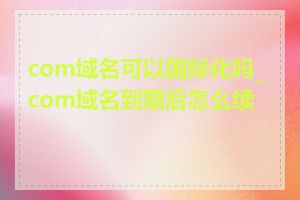 com域名可以国际化吗_com域名到期后怎么续费