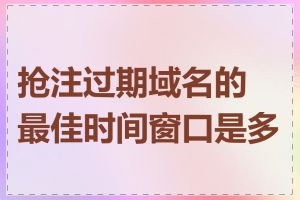 抢注过期域名的最佳时间窗口是多长