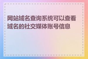 网站域名查询系统可以查看域名的社交媒体账号信息吗