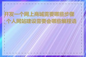 开发一个网上商城需要哪些步骤_个人网站建设需要会哪些编程语言