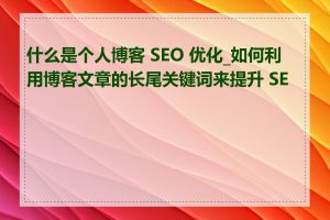 什么是个人博客 SEO 优化_如何利用博客文章的长尾关键词来提升 SEO