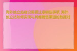 海外独立站建设需要注意哪些事项_海外独立站如何实现与其他销售渠道的数据对接