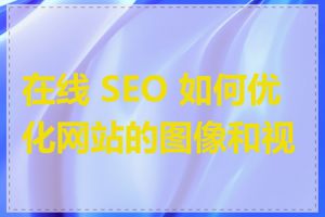 在线 SEO 如何优化网站的图像和视频