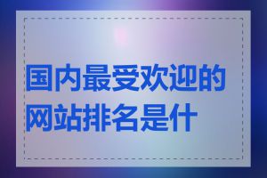 国内最受欢迎的网站排名是什么