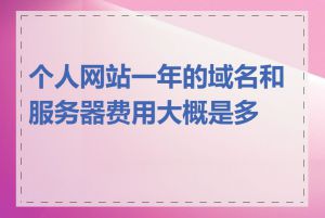 个人网站一年的域名和服务器费用大概是多少