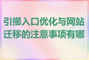 引擳入口优化与网站迁移的注意事项有哪些