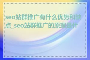 seo站群推广有什么优势和缺点_seo站群推广的原理是什么