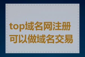 top域名网注册可以做域名交易吗