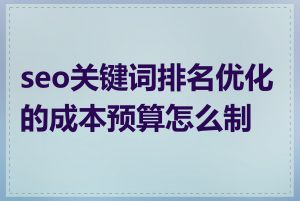 seo关键词排名优化的成本预算怎么制定