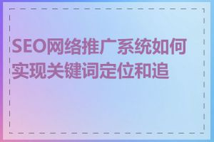 SEO网络推广系统如何实现关键词定位和追踪