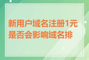 新用户域名注册1元是否会影响域名排名