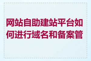 网站自助建站平台如何进行域名和备案管理