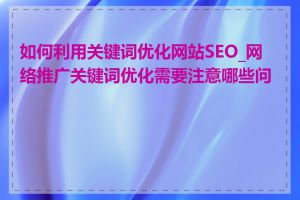 如何利用关键词优化网站SEO_网络推广关键词优化需要注意哪些问题