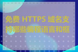 免费 HTTPS 域名支持哪些编程语言和框架