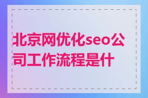 北京网优化seo公司工作流程是什么