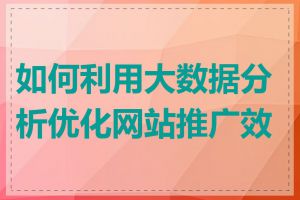 如何利用大数据分析优化网站推广效果