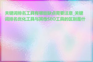 关键词排名工具有哪些缺点需要注意_关键词排名优化工具与其他SEO工具的区别是什么