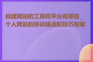 自建网站的工具和平台有哪些_个人网站的移动端适配技巧有哪些