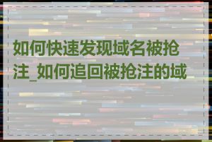 如何快速发现域名被抢注_如何追回被抢注的域名