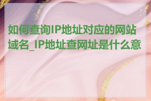 如何查询IP地址对应的网站域名_IP地址查网址是什么意思