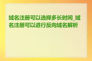 域名注册可以选择多长时间_域名注册可以进行反向域名解析吗