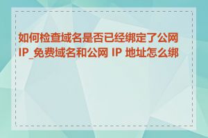 如何检查域名是否已经绑定了公网IP_免费域名和公网 IP 地址怎么绑定