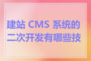 建站 CMS 系统的二次开发有哪些技巧