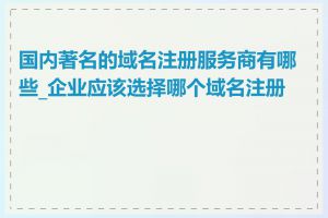 国内著名的域名注册服务商有哪些_企业应该选择哪个域名注册商