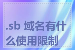 .sb 域名有什么使用限制吗