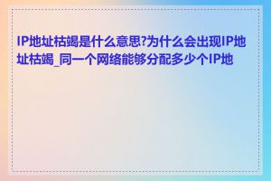 IP地址枯竭是什么意思?为什么会出现IP地址枯竭_同一个网络能够分配多少个IP地址