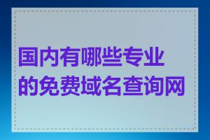 国内有哪些专业的免费域名查询网站