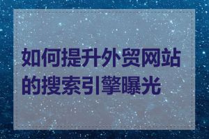 如何提升外贸网站的搜索引擎曝光度