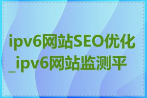 ipv6网站SEO优化_ipv6网站监测平台